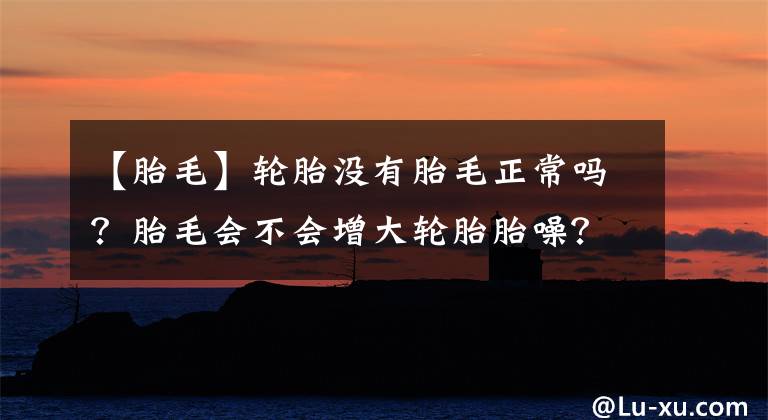 【胎毛】轮胎没有胎毛正常吗？胎毛会不会增大轮胎胎噪？