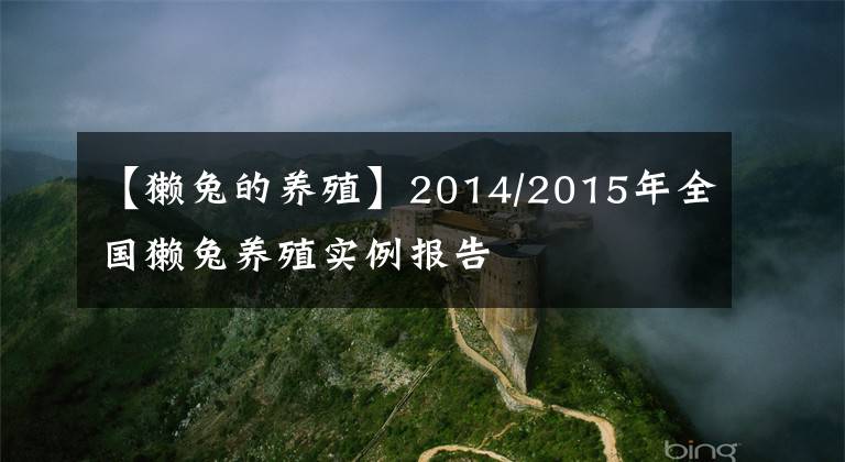 【獭兔的养殖】2014/2015年全国獭兔养殖实例报告
