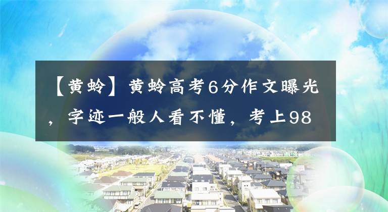 【黄蛉】黄蛉高考6分作文曝光，字迹一般人看不懂，考上985大学后怎样了