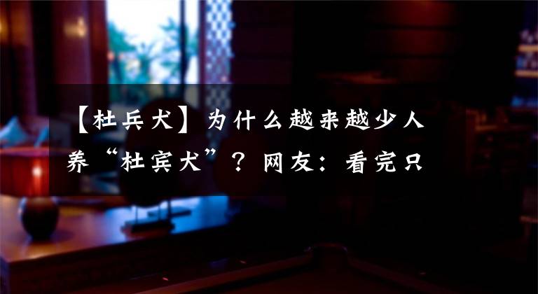 【杜兵犬】为什么越来越少人养“杜宾犬”？网友：看完只想换狗