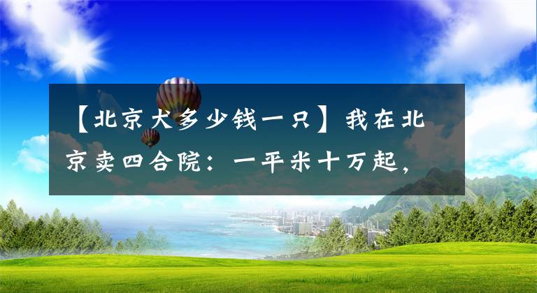 【北京犬多少钱一只】我在北京卖四合院：一平米十万起，可交易的或不到200套