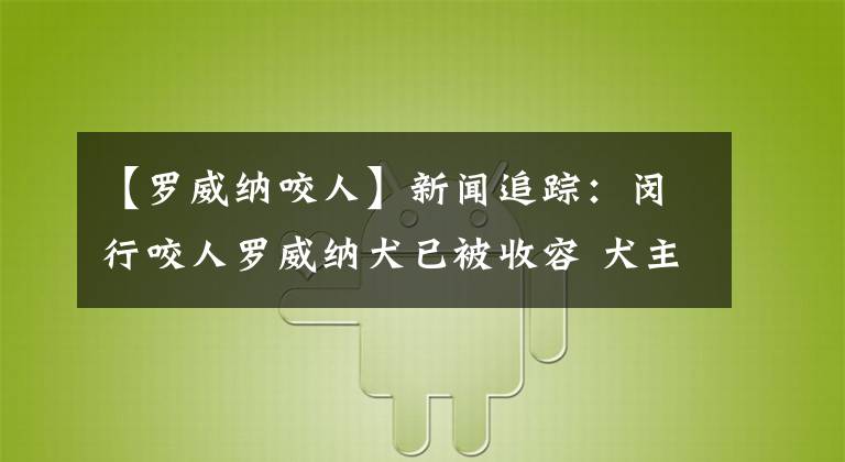 【罗威纳咬人】新闻追踪：闵行咬人罗威纳犬已被收容 犬主人遭罚款