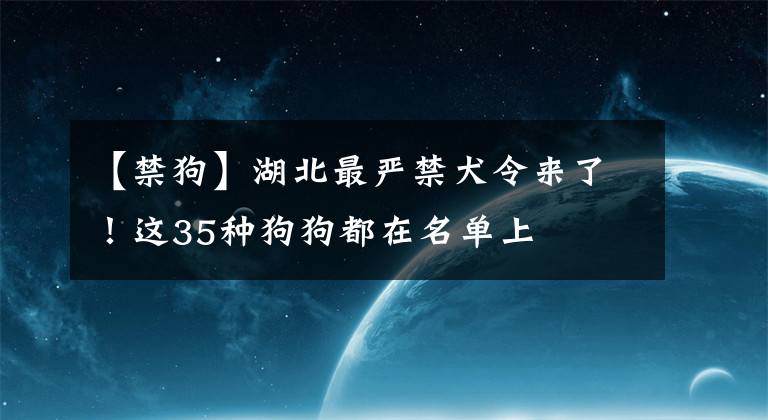 【禁狗】湖北最严禁犬令来了！这35种狗狗都在名单上