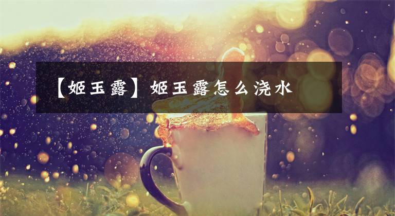【姬玉露】姬玉露怎么浇水
