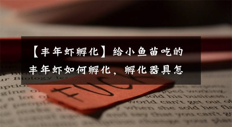 【丰年虾孵化】给小鱼苗吃的丰年虾如何孵化，孵化器具怎么制作？