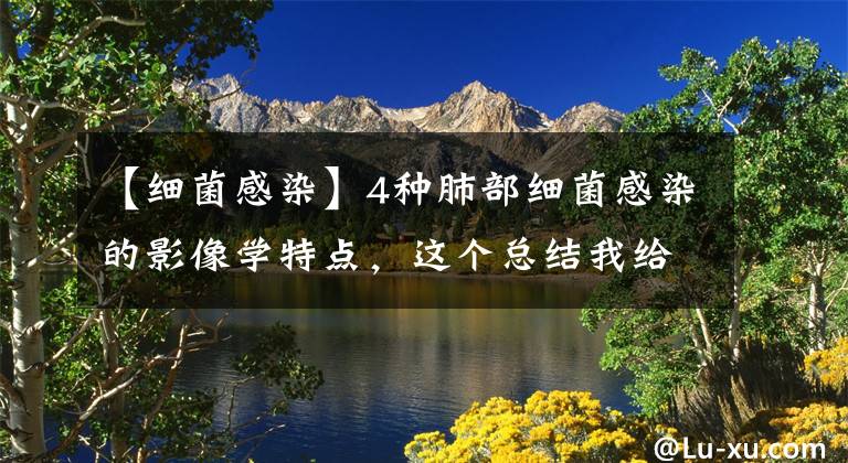 【细菌感染】4种肺部细菌感染的影像学特点，这个总结我给满分