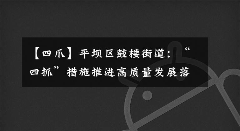 【四爪】平坝区鼓楼街道：“四抓”措施推进高质量发展落实落地见成效