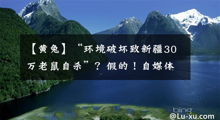 【黄兔】“环境破坏致新疆30万老鼠自杀”？假的！自媒体竟拿1993年的事夸大炒作