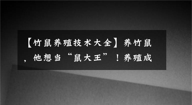 【竹鼠养殖技术大全】养竹鼠，他想当“鼠大王”！养殖成本1天1毛钱，蒸煮烤炸味道好
