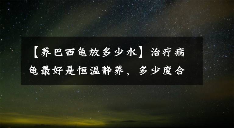 【养巴西龟放多少水】治疗病龟最好是恒温静养，多少度合适？