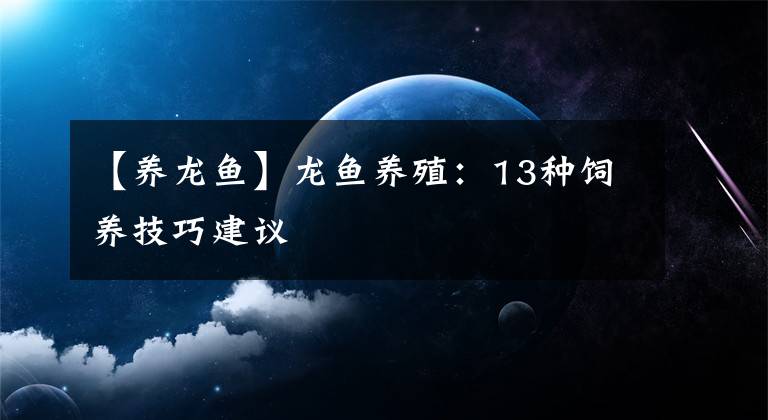 【养龙鱼】龙鱼养殖：13种饲养技巧建议