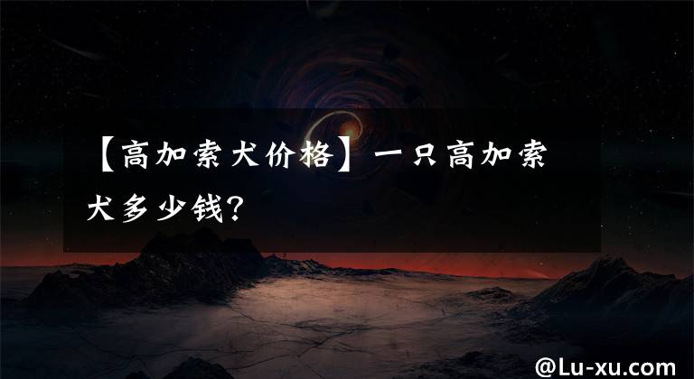 【高加索犬价格】一只高加索犬多少钱？