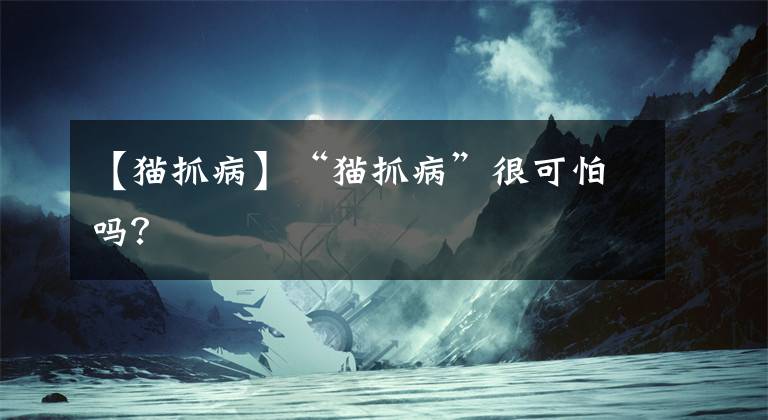 【猫抓病】“猫抓病”很可怕吗？