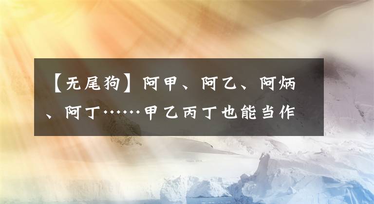 【无尾狗】阿甲、阿乙、阿炳、阿丁……甲乙丙丁也能当作家！