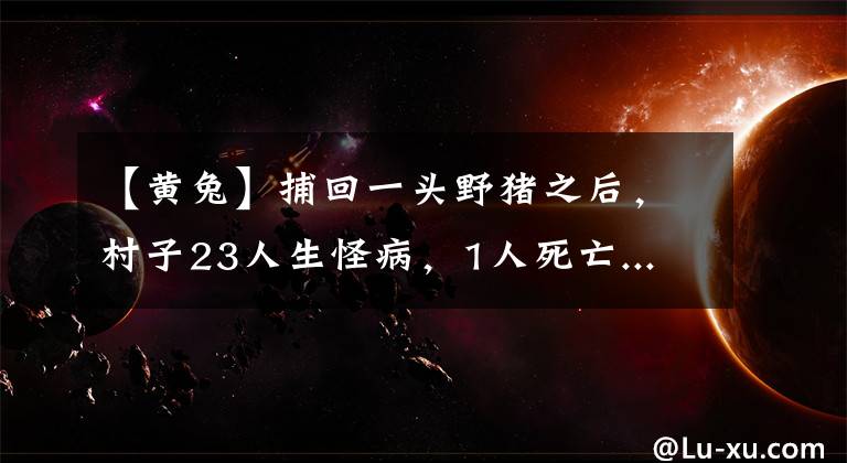 【黄兔】捕回一头野猪之后，村子23人生怪病，1人死亡...哪些野生动物不能再滥食了？