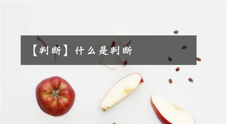 【判断】什么是判断