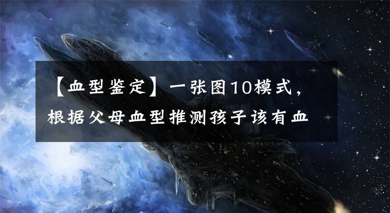 【血型鉴定】一张图10模式，根据父母血型推测孩子该有血型，一目了然