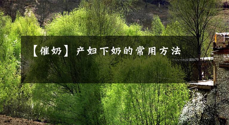【催奶】产妇下奶的常用方法