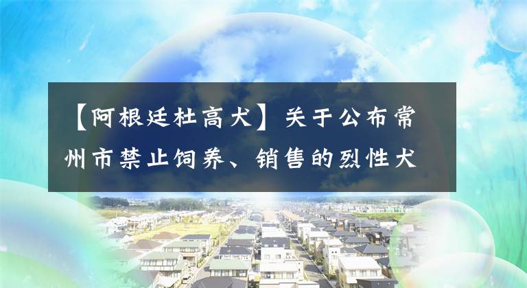 【阿根廷杜高犬】关于公布常州市禁止饲养、销售的烈性犬名录的通告