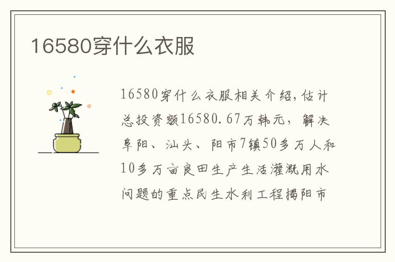 16580穿什么衣服