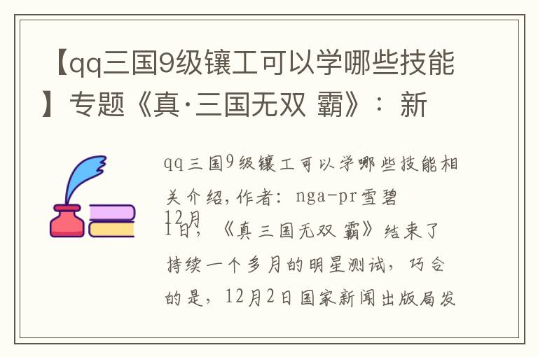 【qq三国9级镶工可以学哪些技能】专题《真·三国无双 霸》：新人迅速上手指南