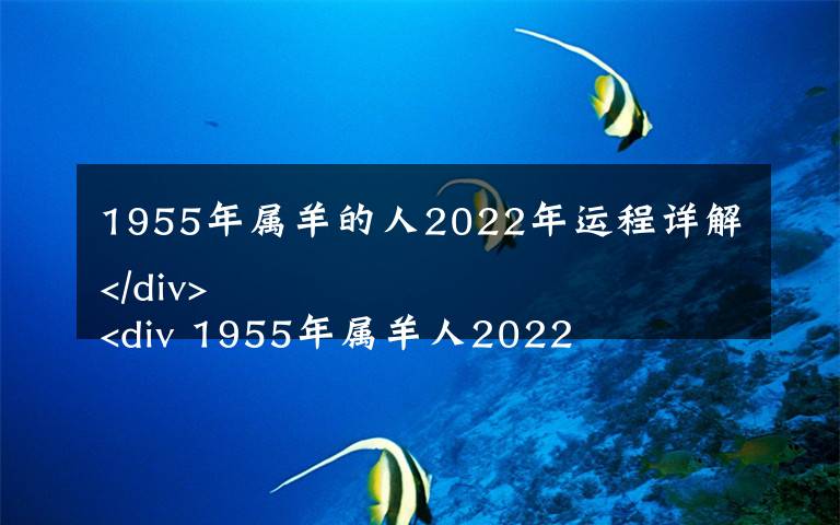 1955年属羊的人2022年运程详解
 1955年属羊人2022全年运势