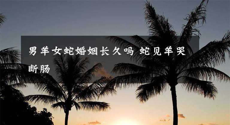 男羊女蛇婚姻长久吗 蛇见羊哭断肠