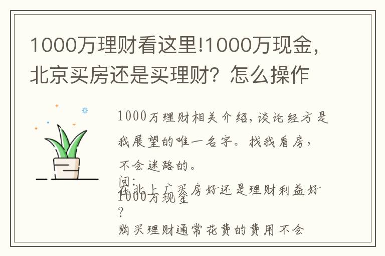 1000万理财看这里!1000万现金，北京买房还是买理财？怎么操作才能不亏钱？