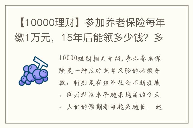 【10000理财】参加养老保险每年缴1万元，15年后能领多少钱？多长时间回本？