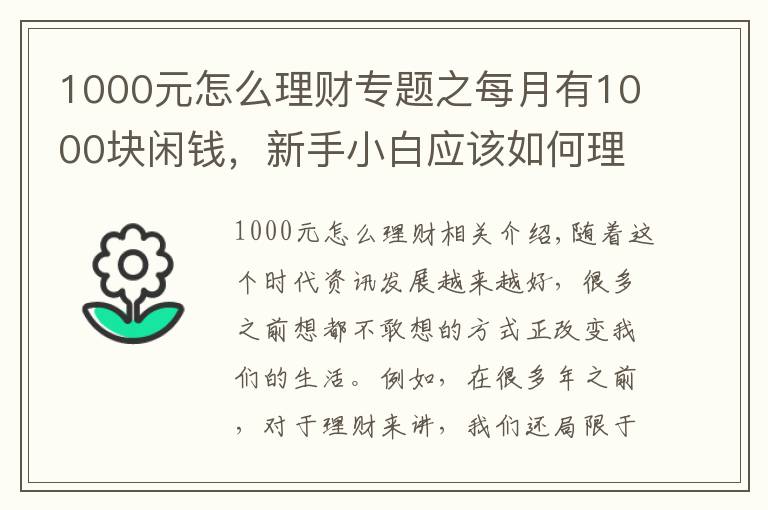 1000元怎么理财专题之每月有1000块闲钱，新手小白应该如何理财？