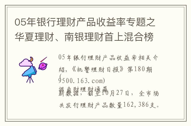 05年银行理财产品收益率专题之华夏理财、南银理财首上混合榜，募集规模3.04亿，“大而强”或“小而美”，银行理财该怎么选？丨机警理财日报（10月28日）