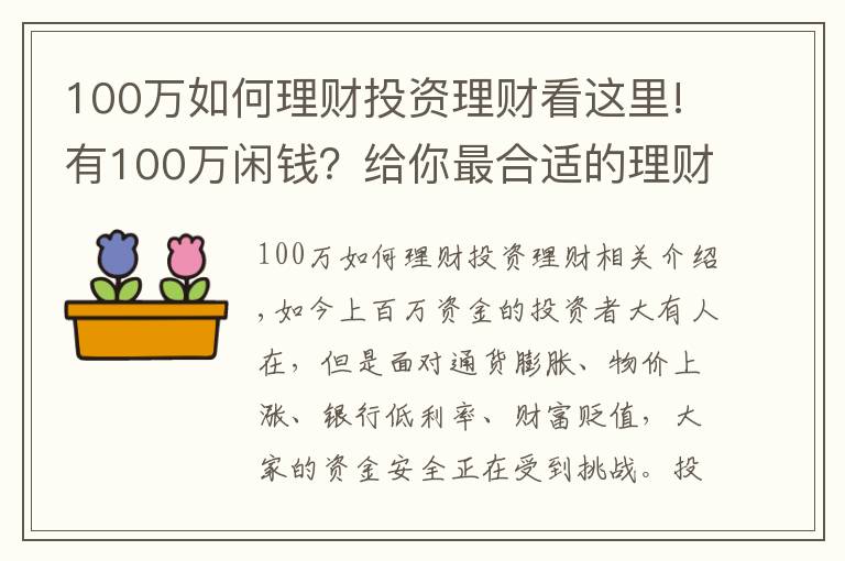 100万如何理财投资理财看这里!有100万闲钱？给你最合适的理财方案！