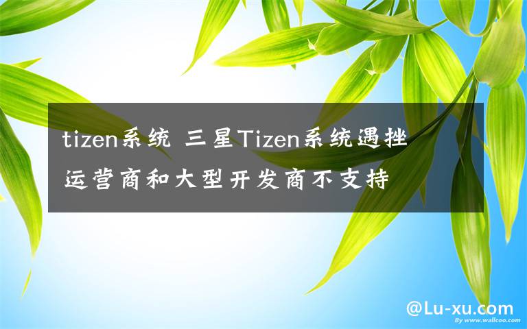 tizen系统 三星Tizen系统遇挫 运营商和大型开发商不支持