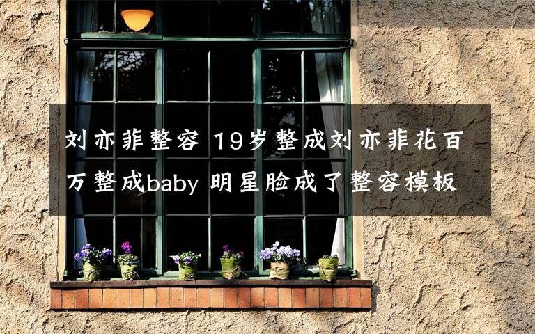 刘亦菲整容 19岁整成刘亦菲花百万整成baby 明星脸成了整容模板