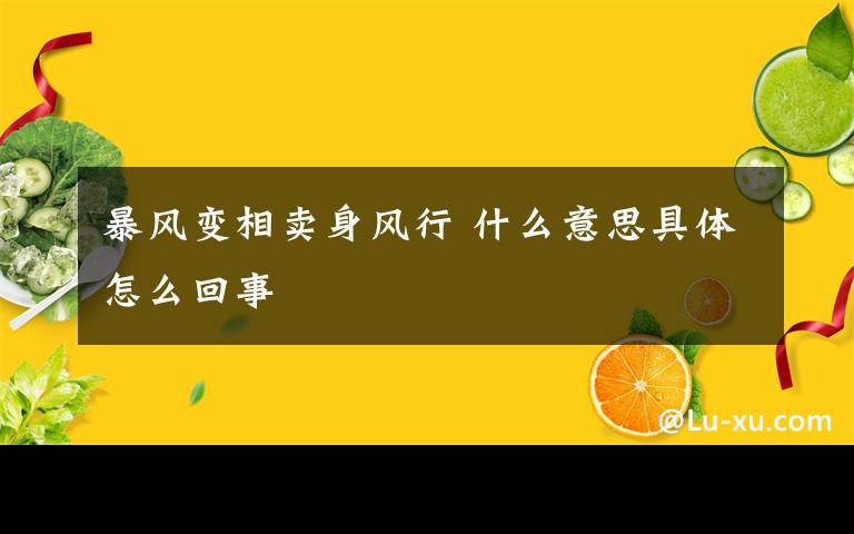 暴风变相卖身风行 什么意思具体怎么回事