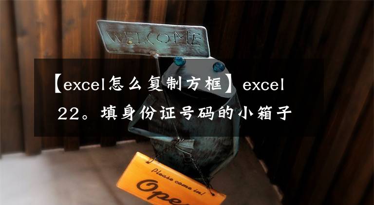 【excel怎么复制方框】excel 22。填身份证号码的小箱子怎么办？