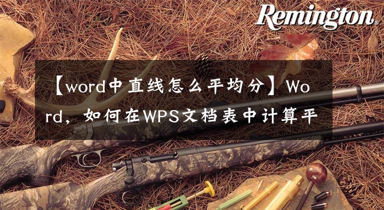 【word中直线怎么平均分】Word，如何在WPS文档表中计算平均值