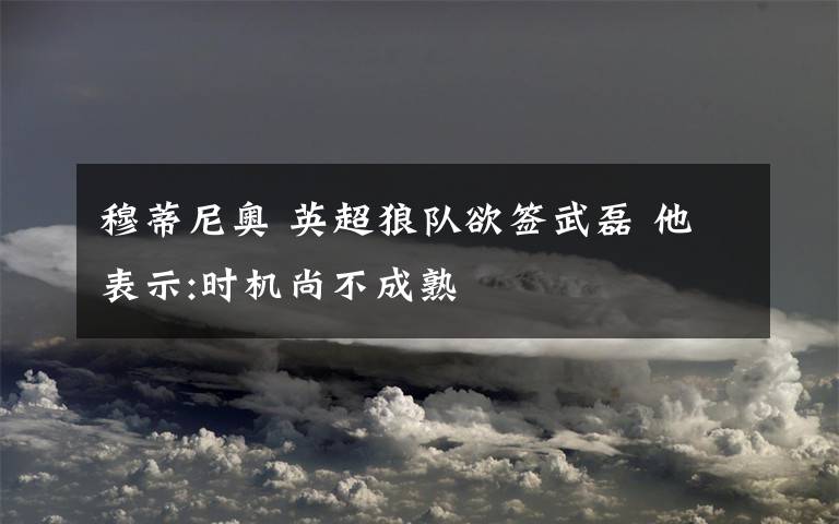 穆蒂尼奥 英超狼队欲签武磊 他表示:时机尚不成熟