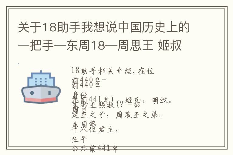 关于18助手我想说中国历史上的一把手—东周18—周思王 姬叔