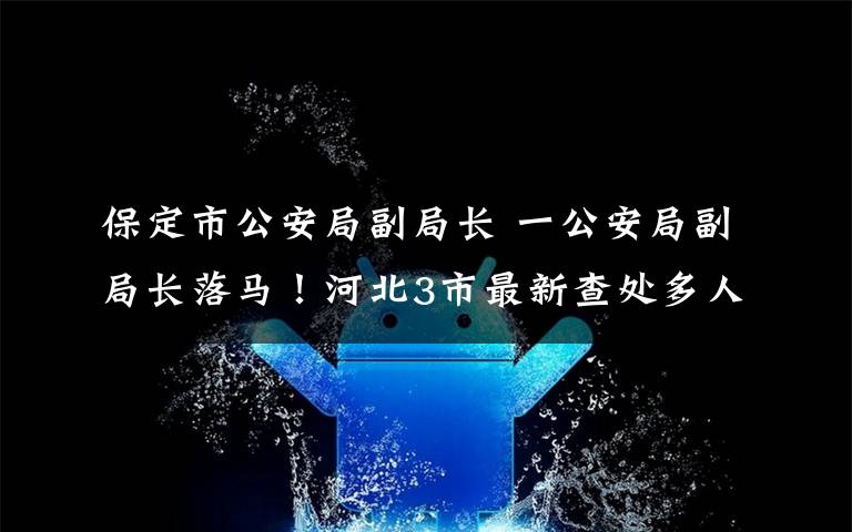 保定市公安局副局长 一公安局副局长落马！河北3市最新查处多人