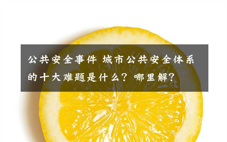 公共安全事件 城市公共安全体系的十大难题是什么？哪里解？