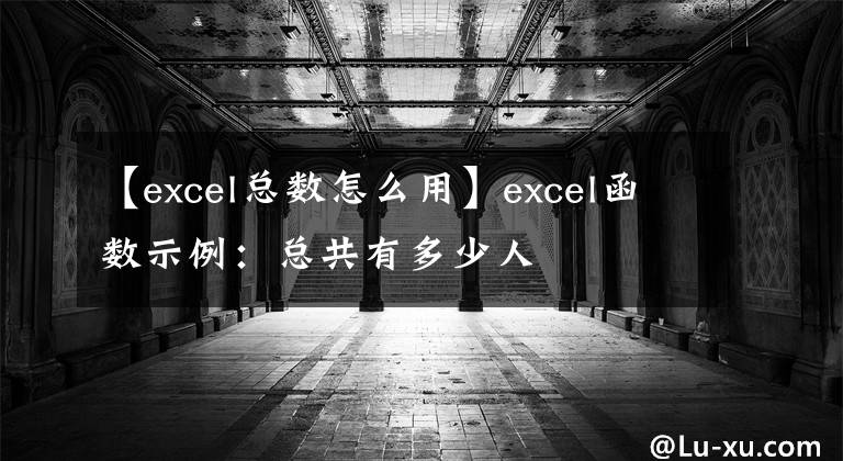 【excel总数怎么用】excel函数示例：总共有多少人