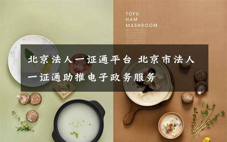 北京法人一证通平台 北京市法人一证通助推电子政务服务