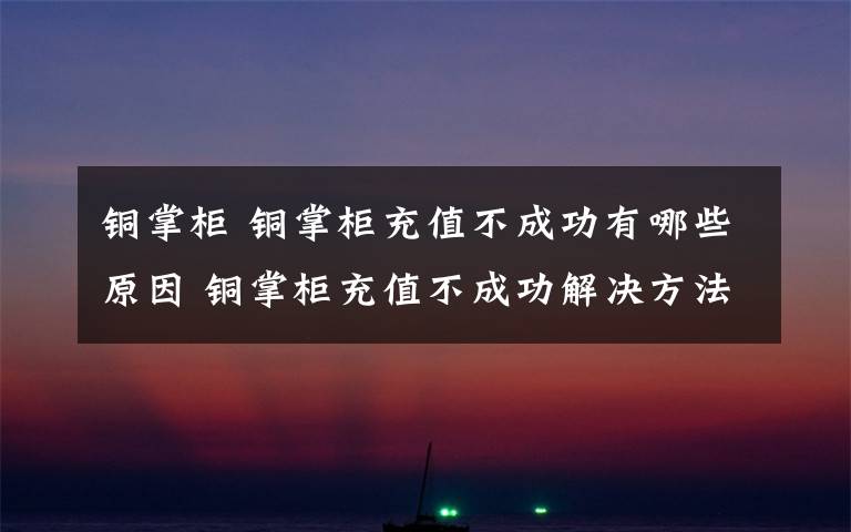 铜掌柜 铜掌柜充值不成功有哪些原因 铜掌柜充值不成功解决方法【图文】