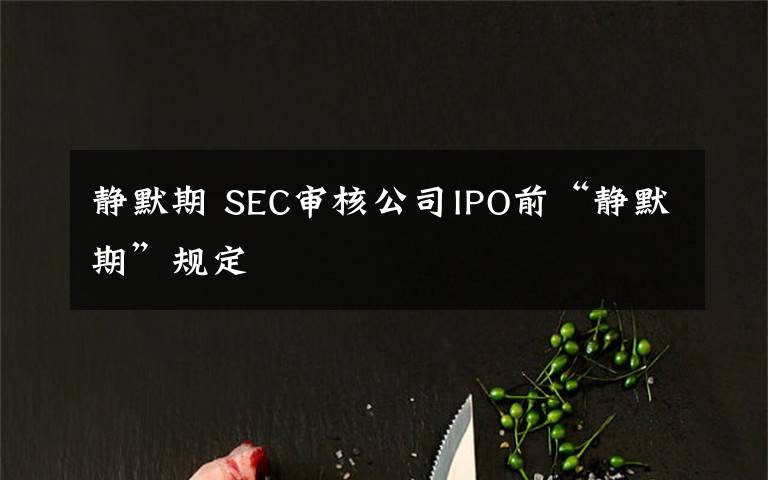 静默期 SEC审核公司IPO前“静默期”规定