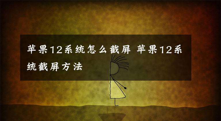 苹果12系统怎么截屏 苹果12系统截屏方法