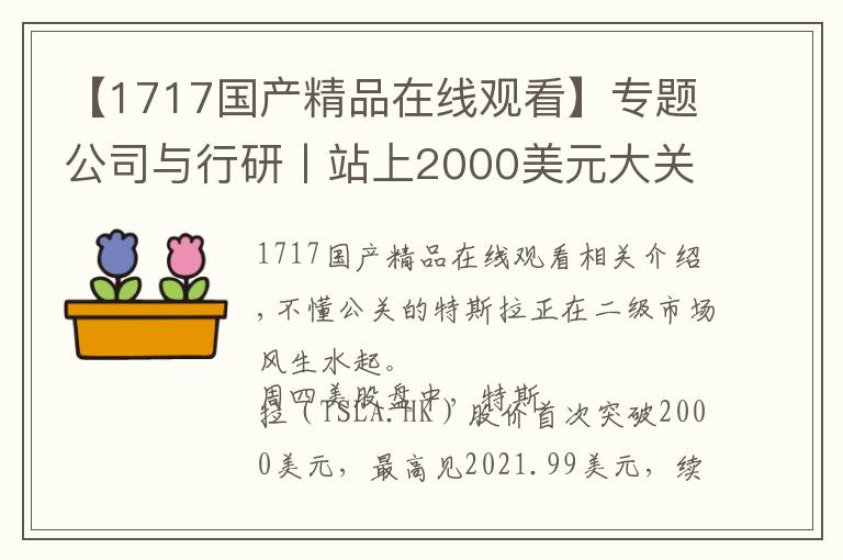 【1717国产精品在线观看】专题公司与行研丨站上2000美元大关的“中概股”特斯拉
