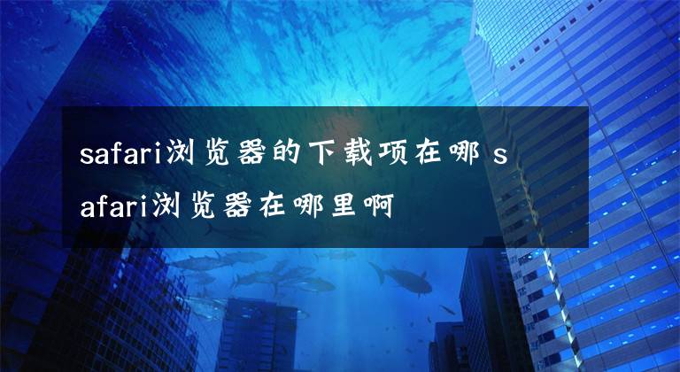 safari浏览器的下载项在哪 safari浏览器在哪里啊