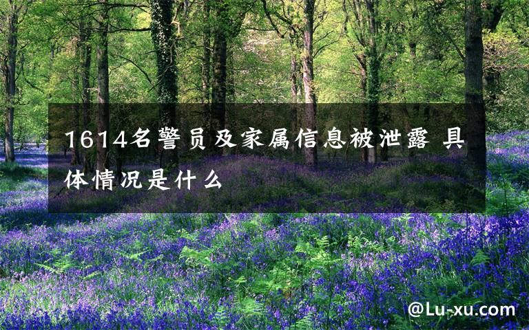 1614名警员及家属信息被泄露 具体情况是什么