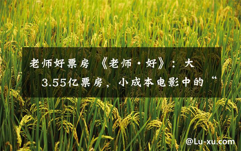 老师好票房 《老师·好》：大卖3.55亿票房，小成本电影中的“黑马”